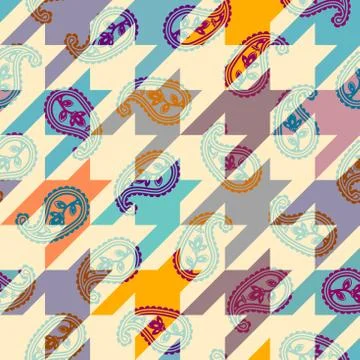 Patchwork textile pattern. Seamless quilting design background. Illustrazione stock