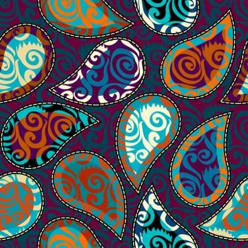 Patchwork textile pattern. Seamless quilting design background. Illustrazione stock