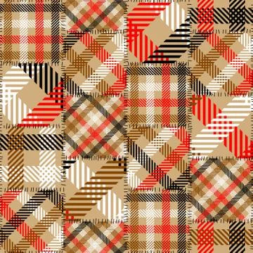 Patchwork textile pattern. Seamless quilting design background. Stock Illustration