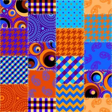 Patchwork textile pattern. Seamless quilting design background. Stock Illustration