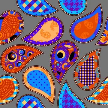 Patchwork textile pattern. Seamless quilting design background. Stock Illustration