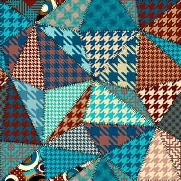 Patchwork textile pattern. Seamless quilting design background. Illustrazione stock