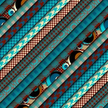 Patchwork textile pattern. Seamless quilting design background. Stockillustratie