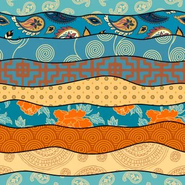 Patchwork textile pattern. Seamless quilting design background. Illustrazione stock