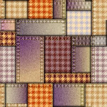 Patchwork textile pattern. Seamless quilting design background. イラスト素材