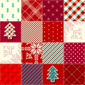 Patchwork textile pattern. Seamless quilting design background. Stock Illustration