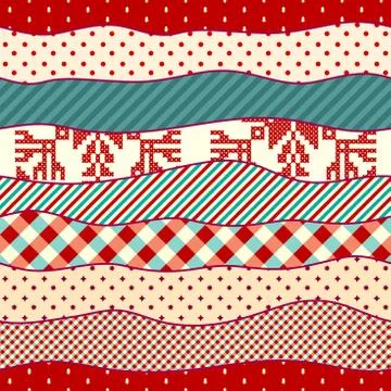 Patchwork textile pattern. Seamless quilting design background. Stock Illustration