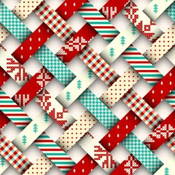 Patchwork textile pattern. Seamless quilting design background. Stock Illustration