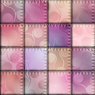 Patchwork textile pattern. Seamless quilting design background. Stock Illustration