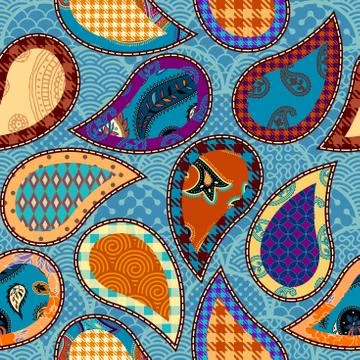 Patchwork textile pattern. Seamless quilting design background. Stockillustratie