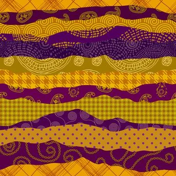 Patchwork textile pattern. Seamless quilting design background. Illustrazione stock