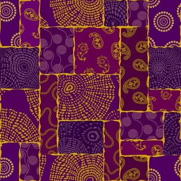 Patchwork textile pattern. Seamless quilting design background. 스톡 일러스트