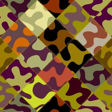 Patchwork textile pattern. Seamless quilting design background. Illustrazione stock