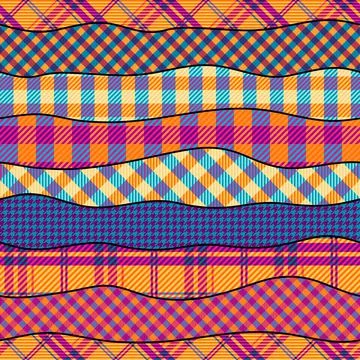 Patchwork textile pattern. Seamless quilting design background. Stock Illustration