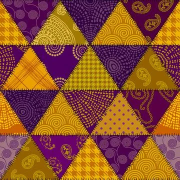 Patchwork textile pattern. Seamless quilting design background. Stock Illustration