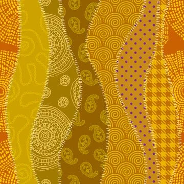 Patchwork textile pattern. Seamless quilting design background. 库存插图