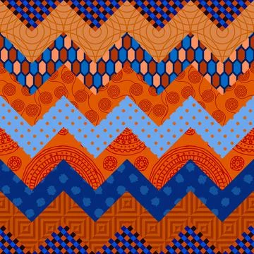 Patchwork textile pattern. Seamless quilting design background. Stock Illustration