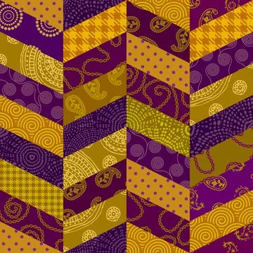 Patchwork textile pattern. Seamless quilting design background. 스톡 일러스트