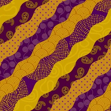 Patchwork textile pattern. Seamless quilting design background. Stock Illustration