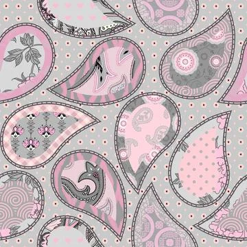 Patchwork textile pattern. Seamless quilting design background. Stock Illustration