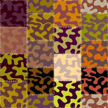 Patchwork textile pattern. Seamless quilting design background. Stockillustratie