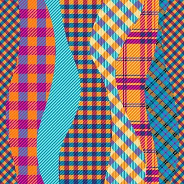 Patchwork textile pattern. Seamless quilting design background. 库存插图