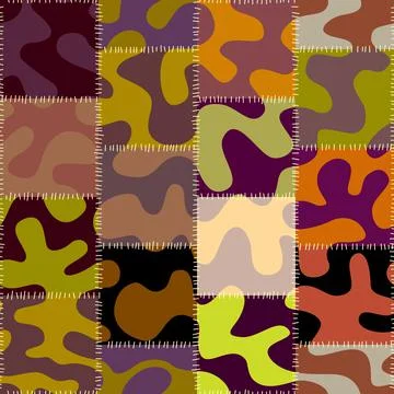 Patchwork textile pattern. Seamless quilting design background. Stockillustratie