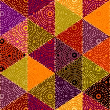 Patchwork textile pattern. Seamless quilting design background. Illustrazione stock