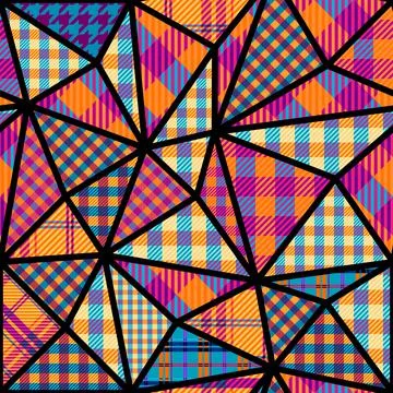 Patchwork textile pattern. Seamless quilting design background. Stockillustratie