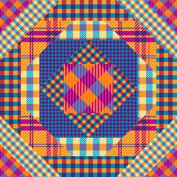 Patchwork textile pattern. Seamless quilting design background. Stock Illustration