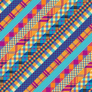 Patchwork textile pattern. Seamless quilting design background. 库存插图