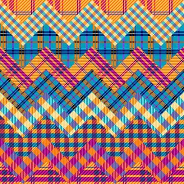 Patchwork textile pattern. Seamless quilting design background. Stock Illustration