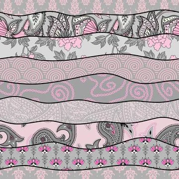 Patchwork textile pattern. Seamless quilting design background. Stockillustratie