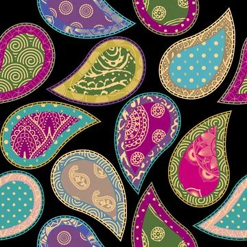 Patchwork textile pattern. Seamless quilting design background. Illustrazione stock