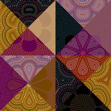 Patchwork textile pattern. Seamless quilting design background. Stockillustratie