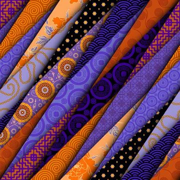 Patchwork textile pattern. Seamless quilting design background. Stockillustratie