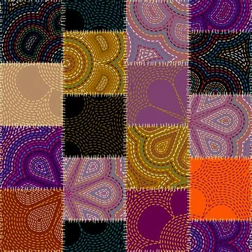 Patchwork textile pattern. Seamless quilting design background. Stock Illustration