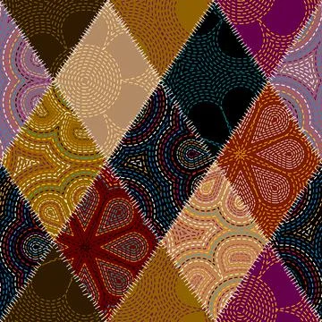 Patchwork textile pattern. Seamless quilting design background. Stock Illustration