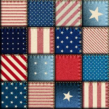 Patchwork textile pattern. Seamless quilting design background. Illustrazione stock