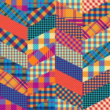 Patchwork textile pattern. Seamless quilting design background. Stock Illustration