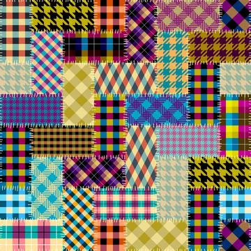 Patchwork textile pattern. Seamless quilting design background. 스톡 일러스트