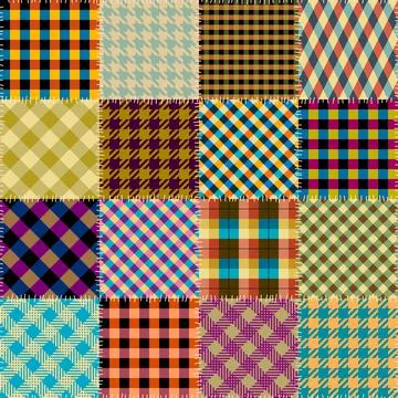 Patchwork textile pattern. Seamless quilting design background. Stock Illustration