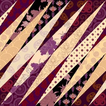 Patchwork textile pattern. Seamless quilting design background. Stock Illustration