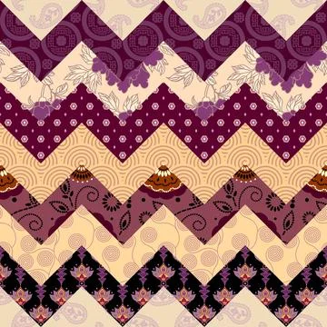 Patchwork textile pattern. Seamless quilting design background. Stock Illustration