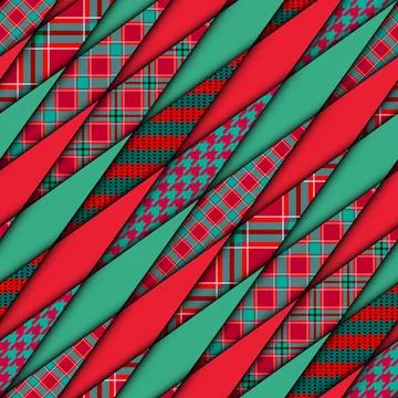 Patchwork textile pattern. Seamless quilting design background. Merry Christmas 스톡 일러스트