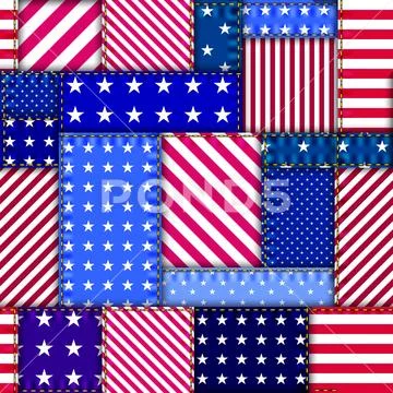 Patchwork textile pattern. Seamless quilting design background. Stock Illustration