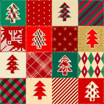 Patchwork textile pattern. Seamless quilting design background. Stock Illustration