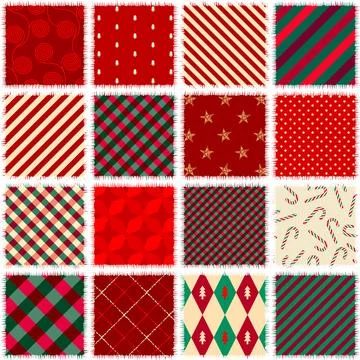 Patchwork textile pattern. Seamless quilting design background. Illustrazione stock