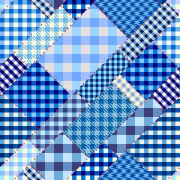 Patchwork textile pattern. Seamless quilting design background. Stockillustratie