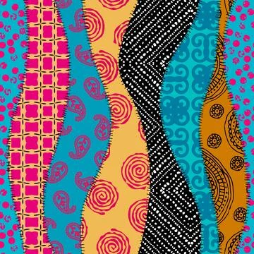 Patchwork textile pattern. Seamless quilting design background. 库存插图